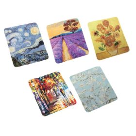 5 Pcs Suede Eyeglass Cloth Microfiber Cleaning Cloth Mobile Phone Wipes Cleaning Cloth,Oil Painting