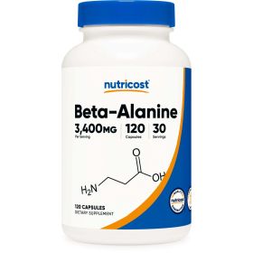 Nutricost Beta-Alanine Supplement 120 Capsules, 30 Servings, 3,400mg per Serving